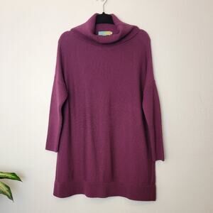 BODEN Purple Wool Turtleneck Sweater Relaxed Fit Size Small